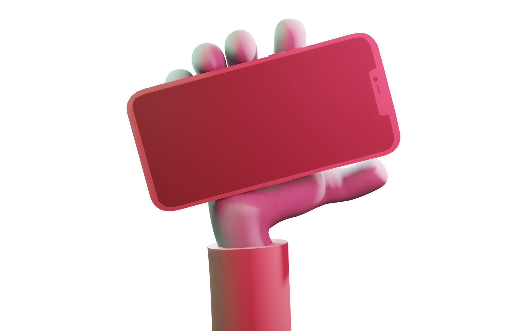 3D Hand holding a phone horizontally